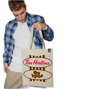 New Tim Horton’s x Justin Bieber Tim Biebs Canvas Reusable Shopping Tote Bag